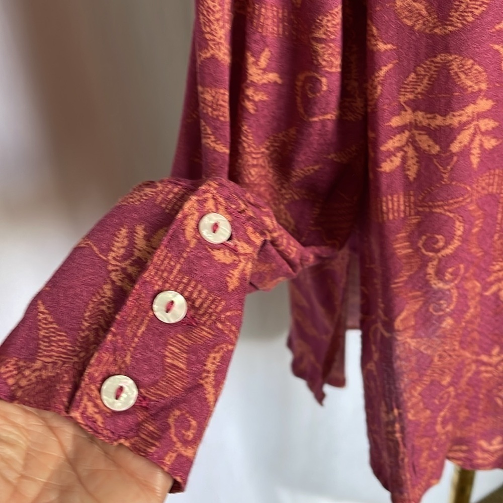 Free People Mia Tunic in Rouge Women's Size S Oversized Boho Cottagecore EUC - Picture 5 of 15